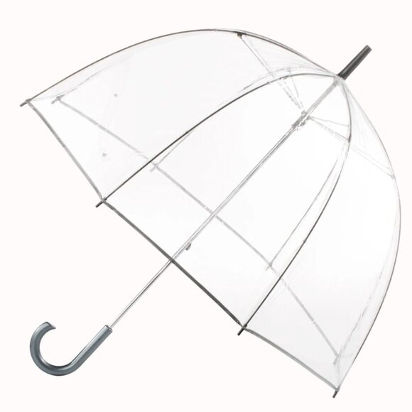 Totes Clear Bubble Umbrella Manual Open Snap Closure Rain Travel Wedding - Picture 2 of 7